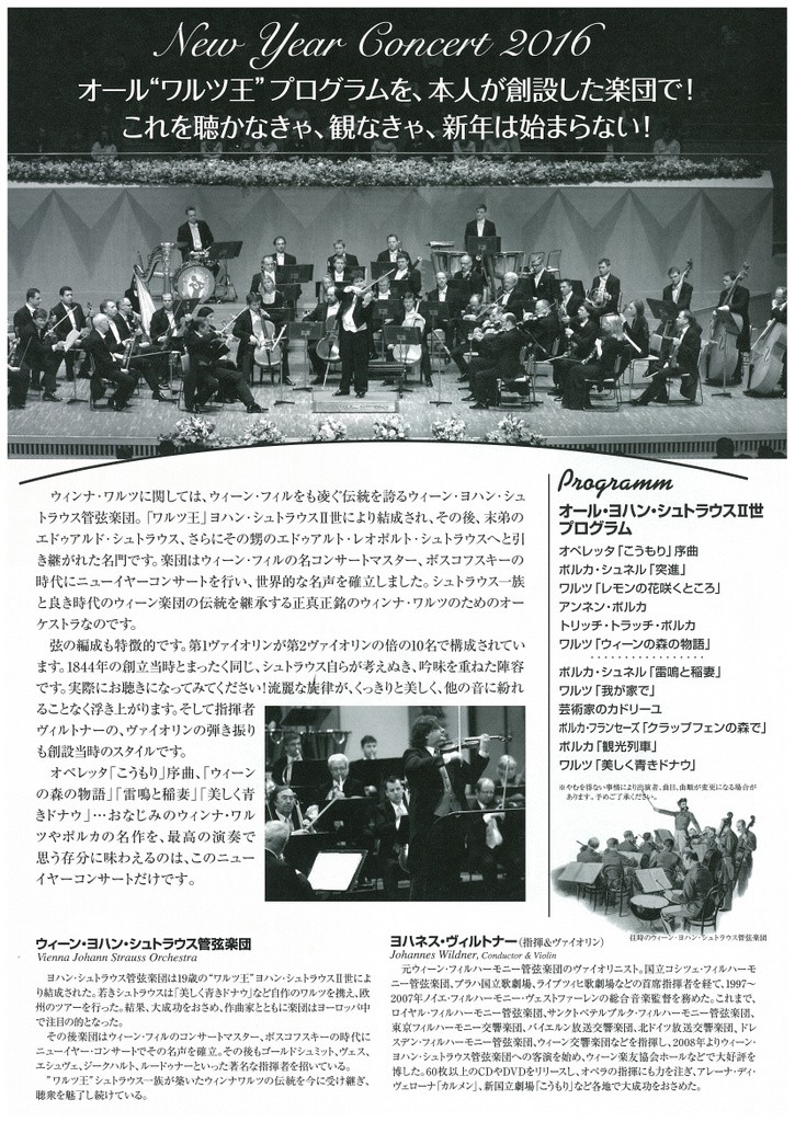 特別商品も揃えた世界最大の 1999年 ウィーン・ヨハン・シュトラウス管弦楽団 プログラム